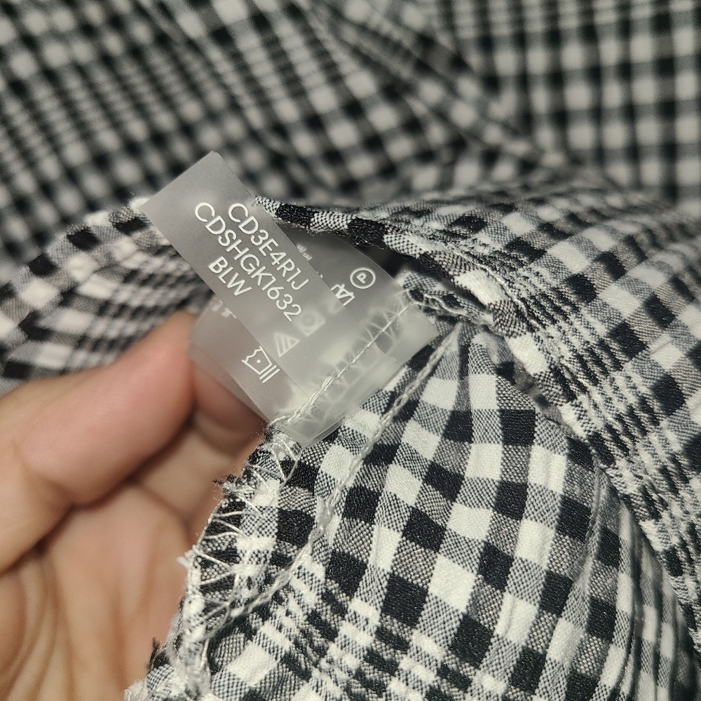 Calvin Klein Gingham Print Gauze Dress with‎ Puff sleeves NEW Size 2 - Picture 9 of 16